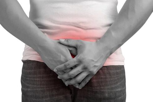 Pain in the perineum with prostatitis